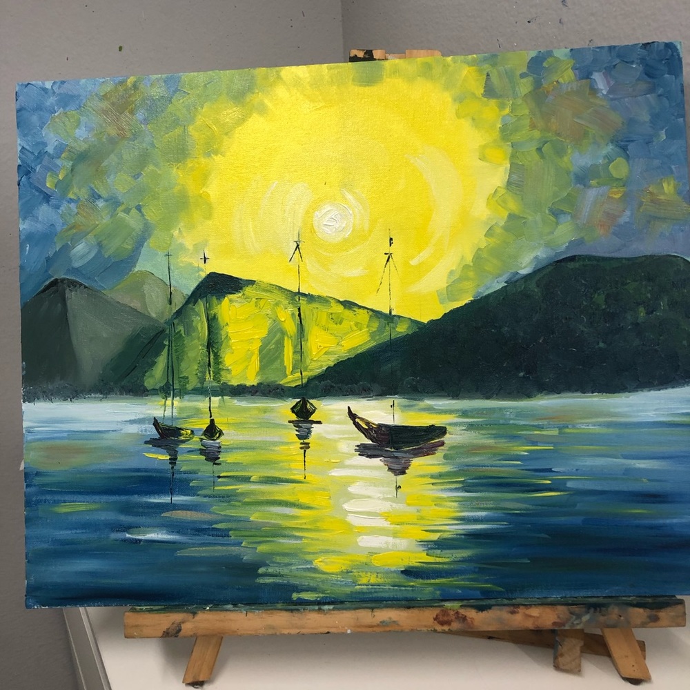 NEW Oil Panting Seascape by me Size 16x20 in
